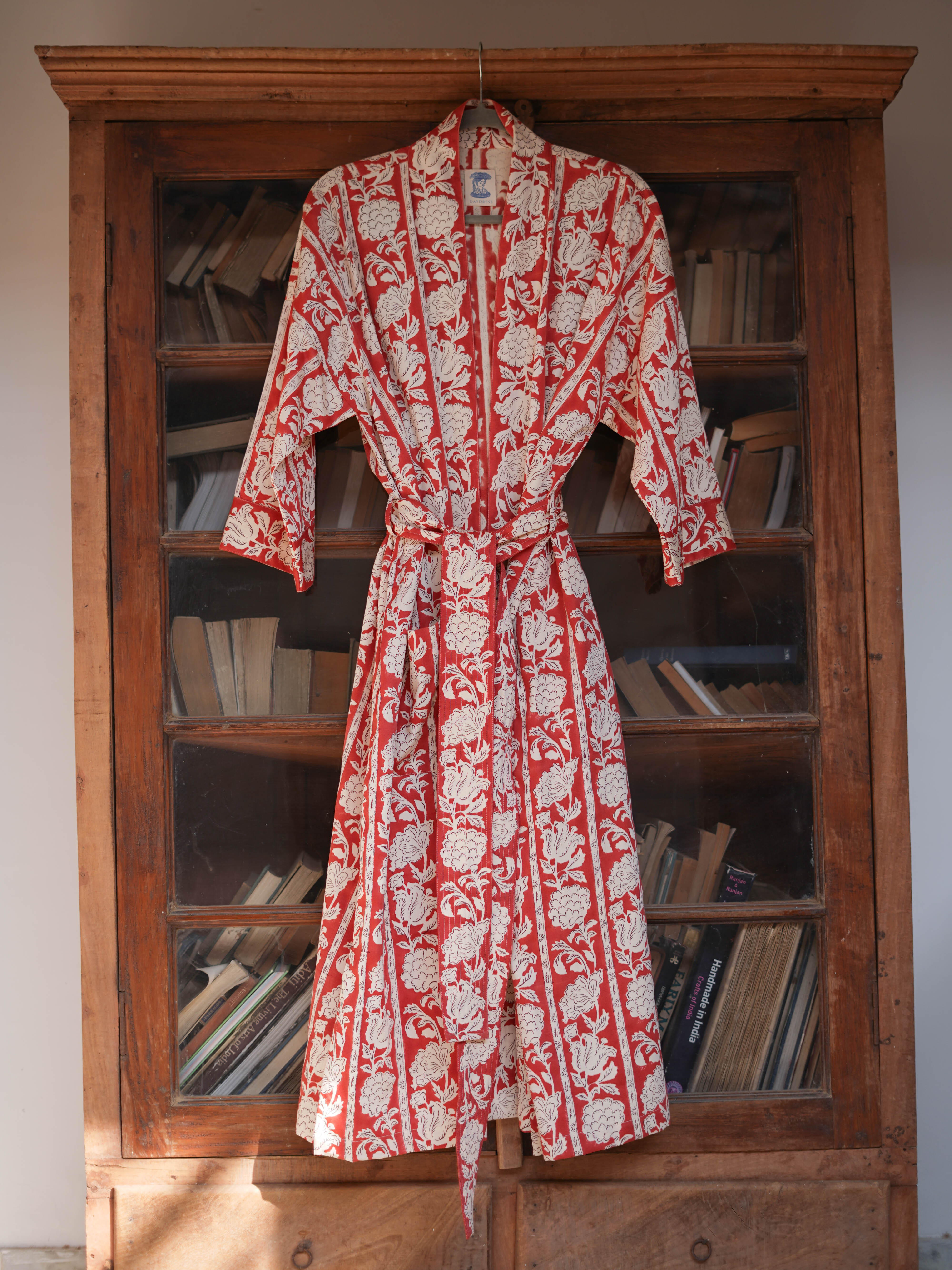 Kimono in Red Boulevard Stripe Daydress Kimono in Red Boulevard Stripe Daydress
