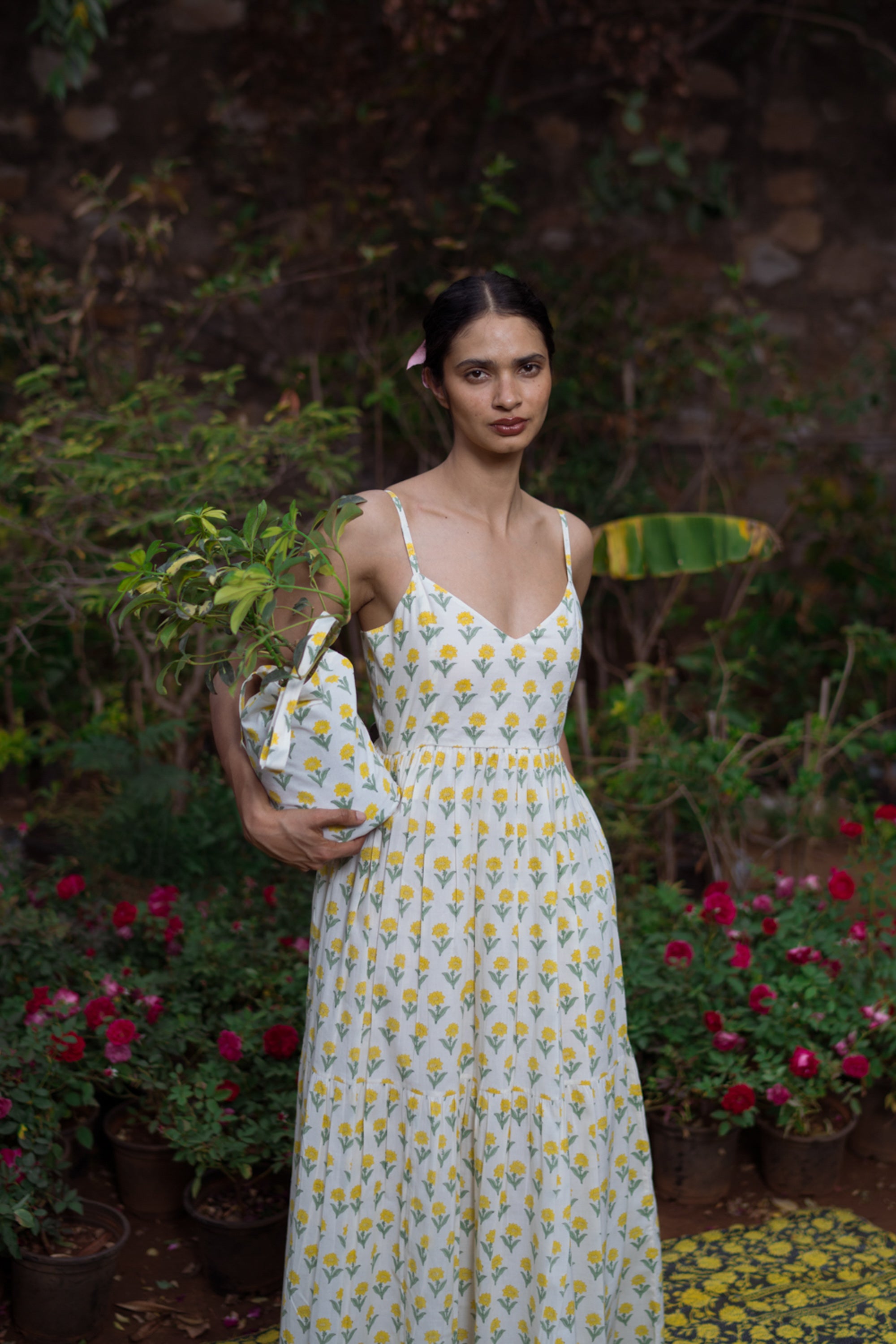 Remi Dress in Yellow Kashmir Flower Daydress Remi Dress in Yellow Kashmir Flower Daydress