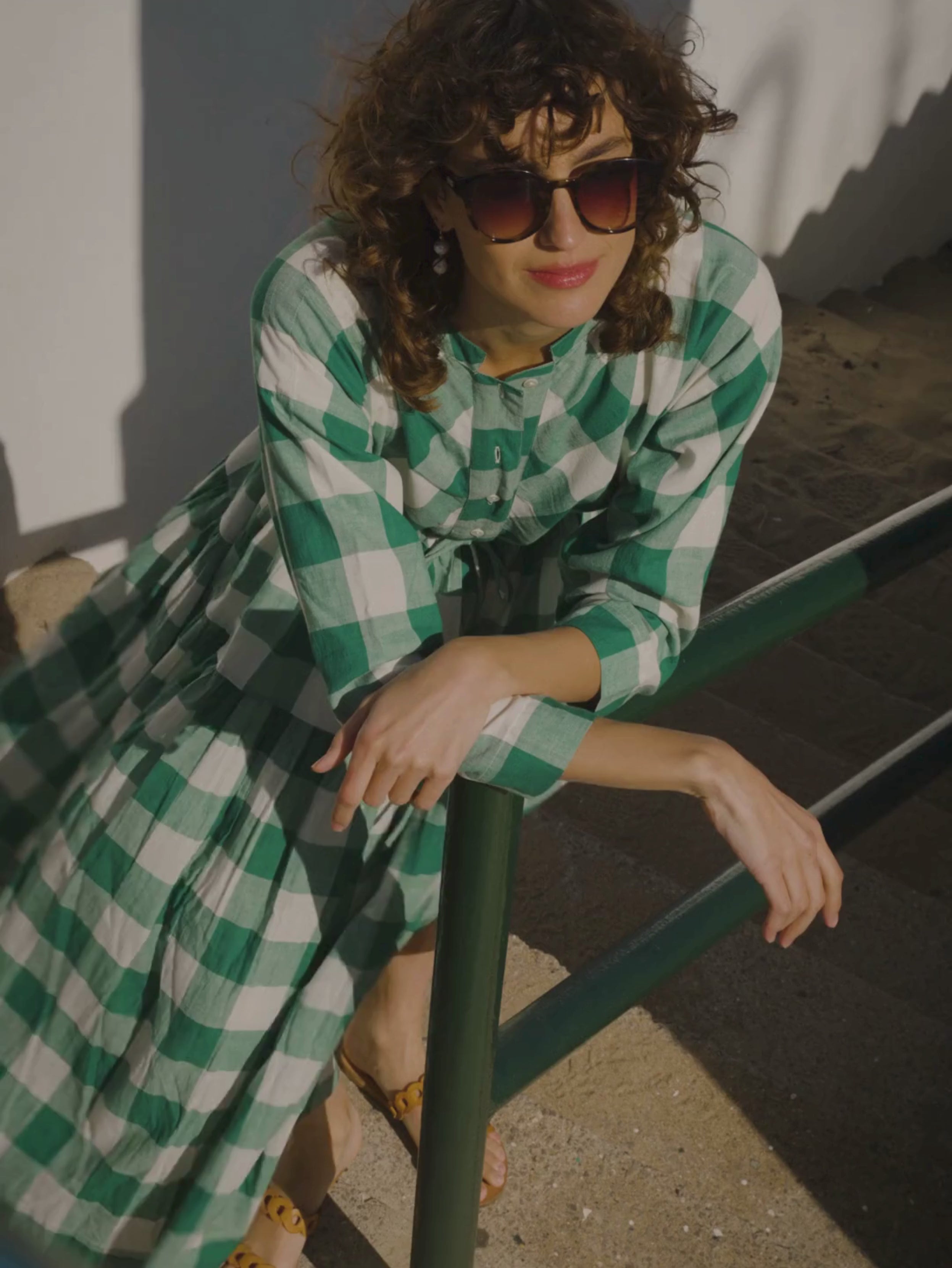 Inca Dress in Green Check – Daydress