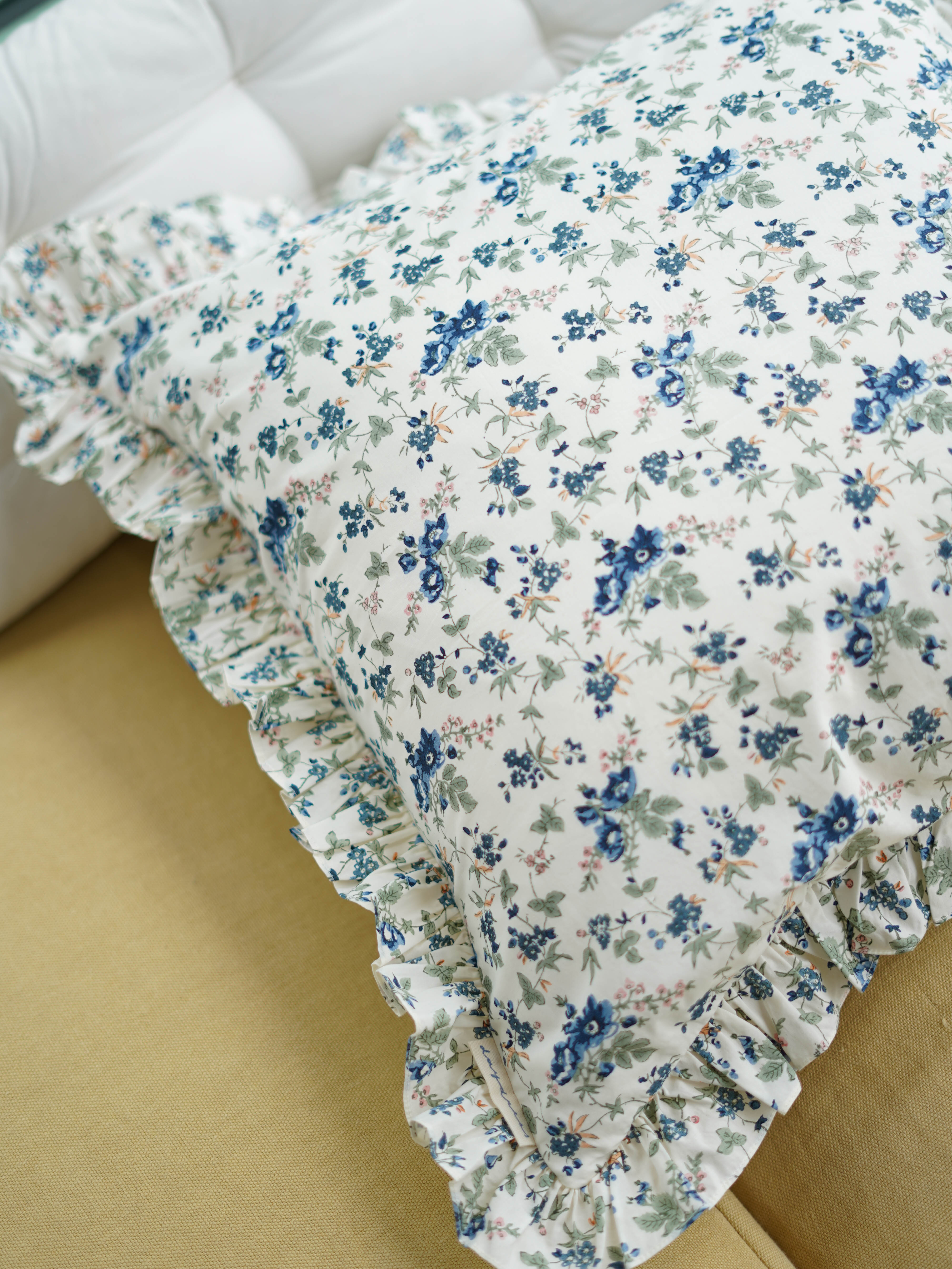 Frilled Cushion Cover, Rambling Rose 50 x 50cm