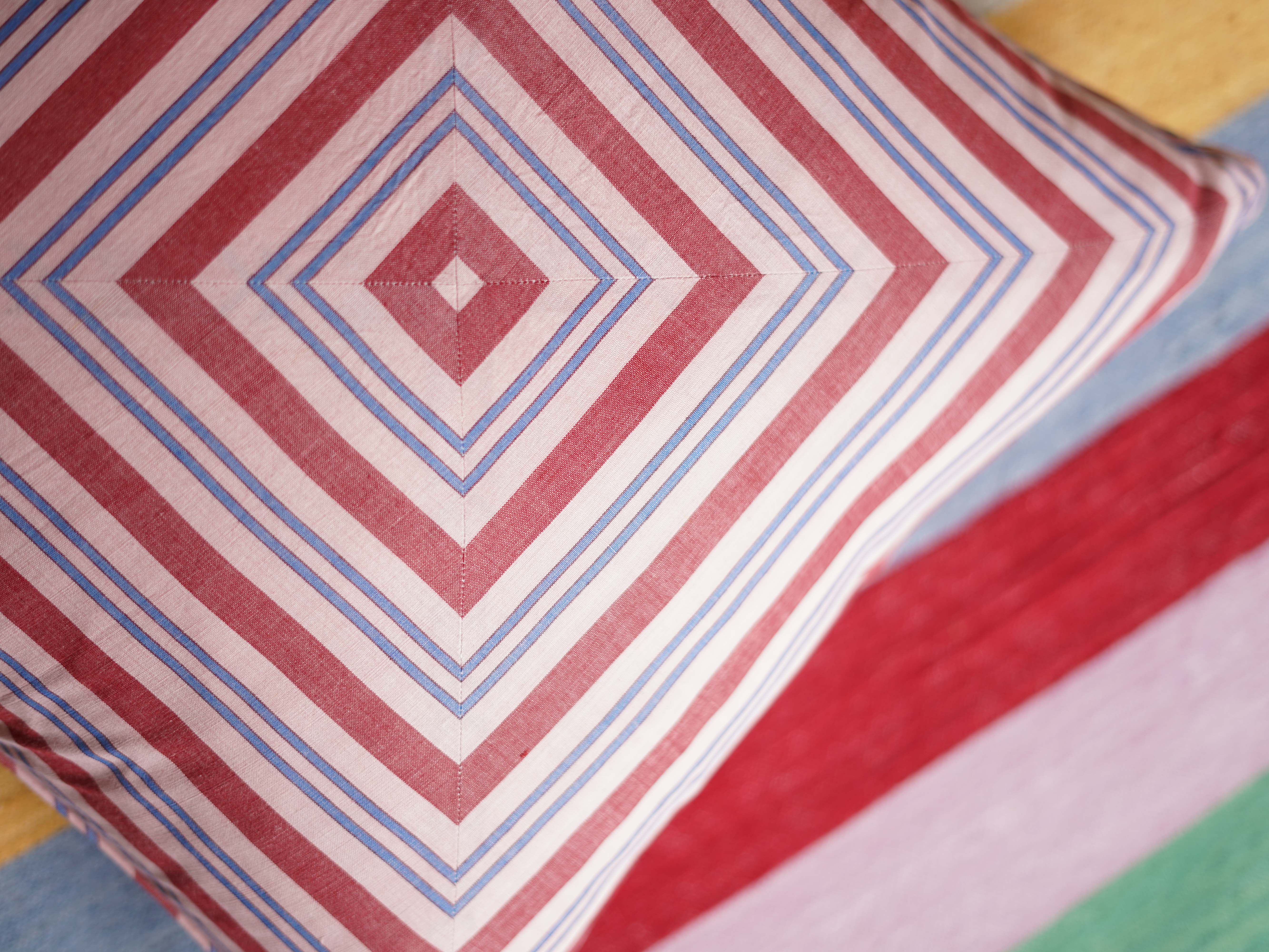 Cushion Cover, Pink Handloom Stripe 50 x 50cm