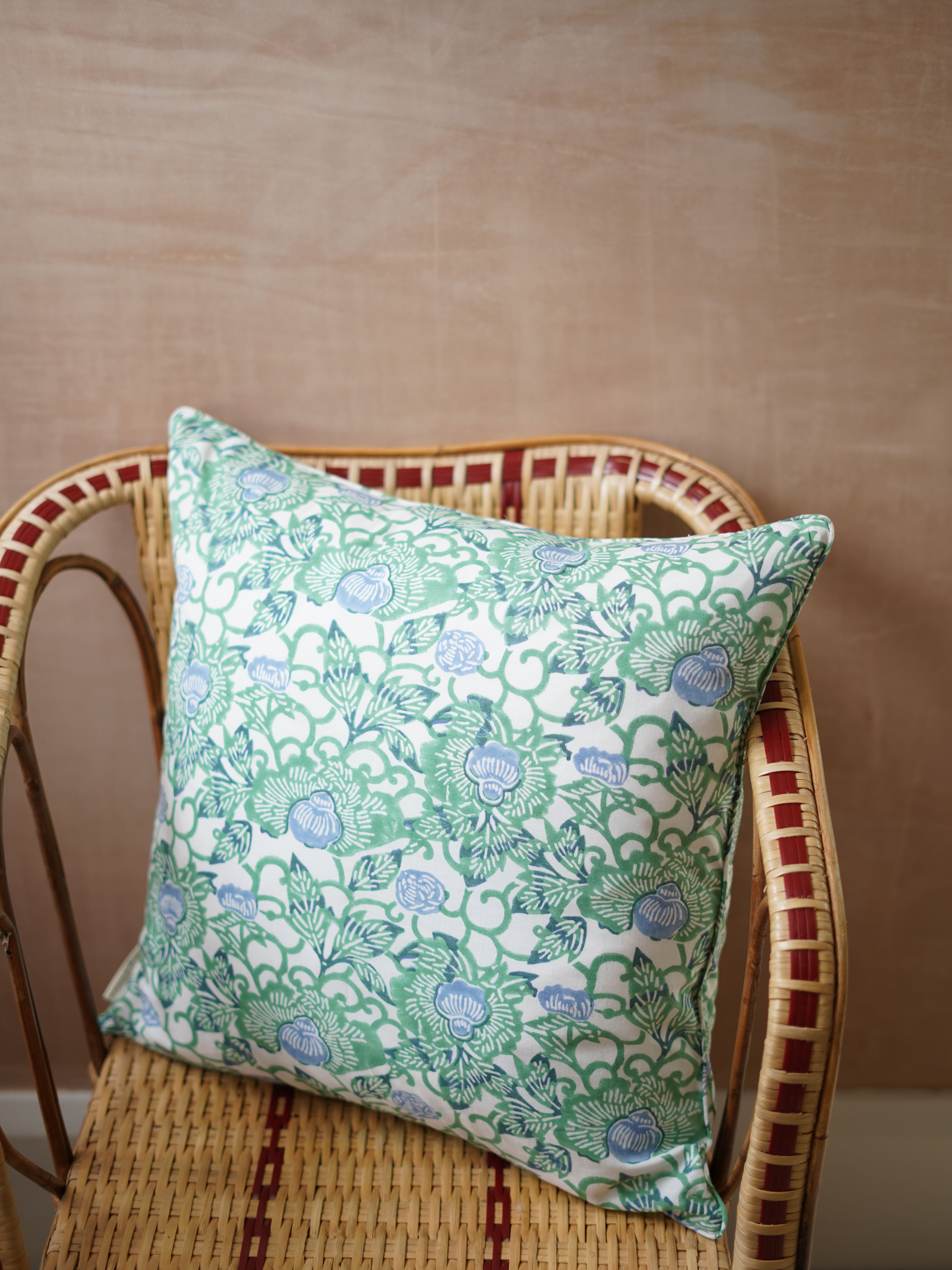 Cushion Cover, Green Kimono 50 x 50cm