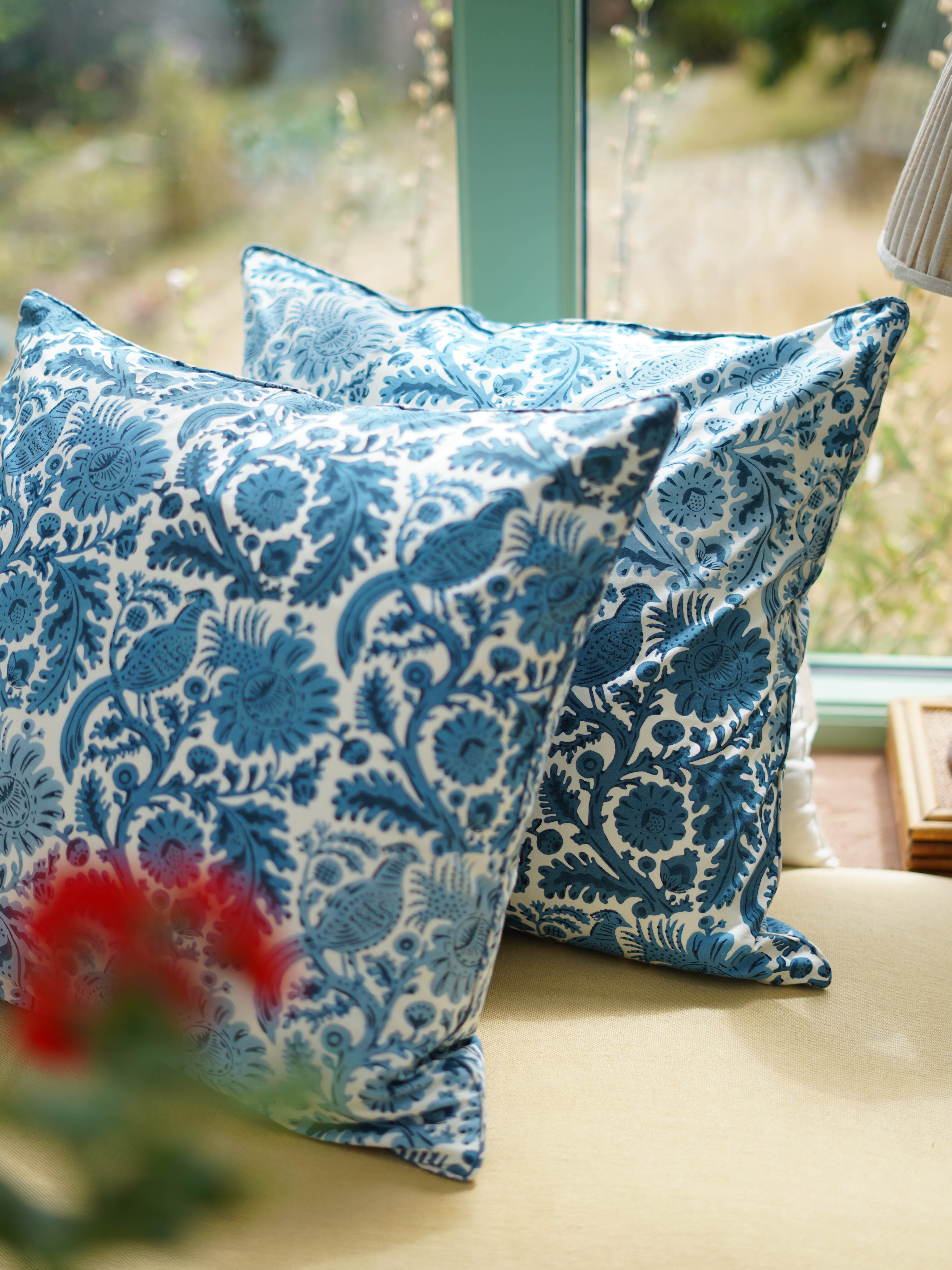 Cushion Cover, Blue Pheasant 50 x 50cm