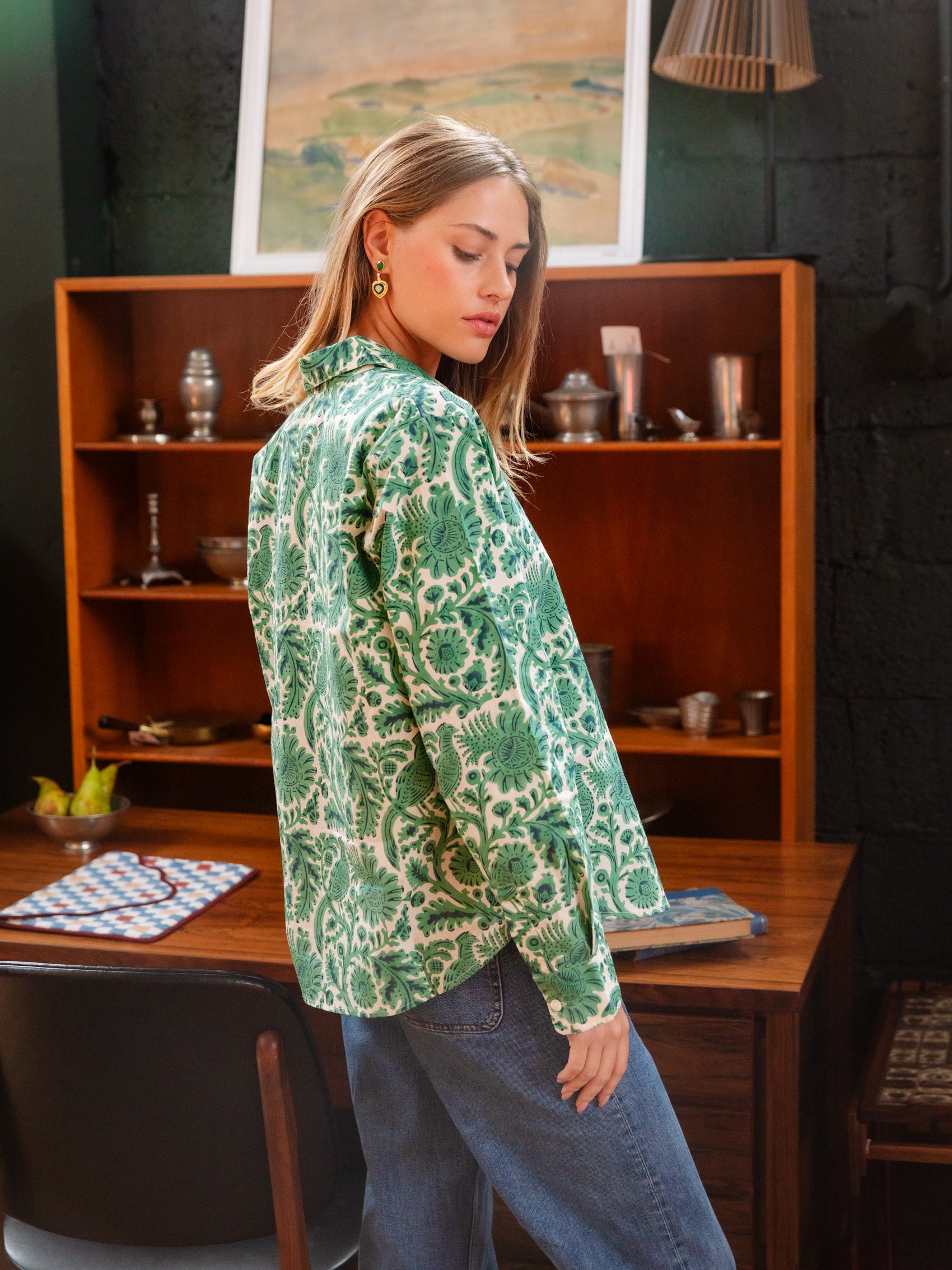 Agnes Shirt in Emerald Pheasant