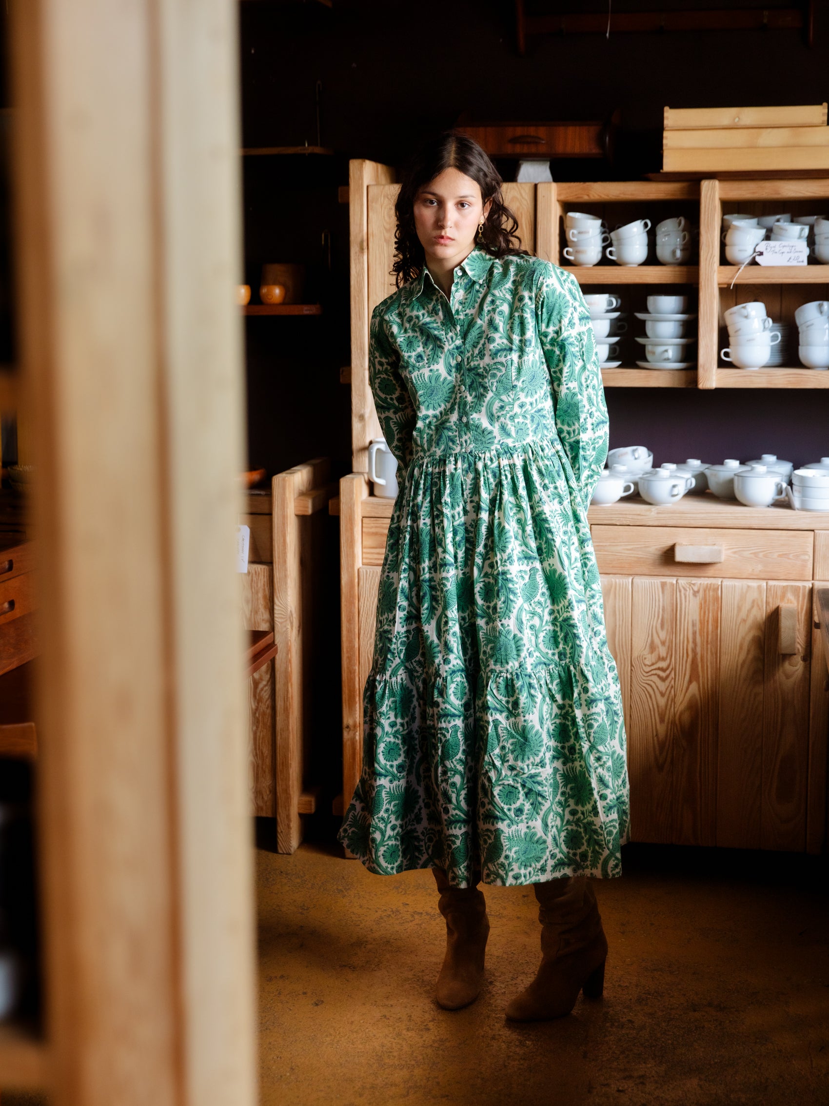 Dakota Dress in Emerald Pheasant