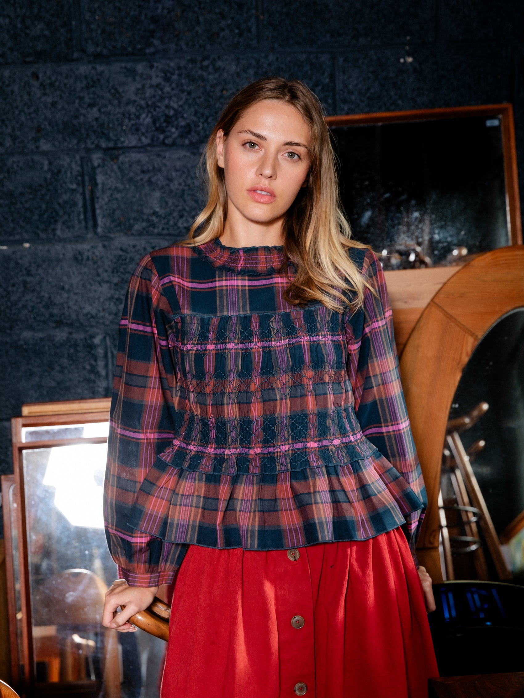 Arles Top in Rossetti Check