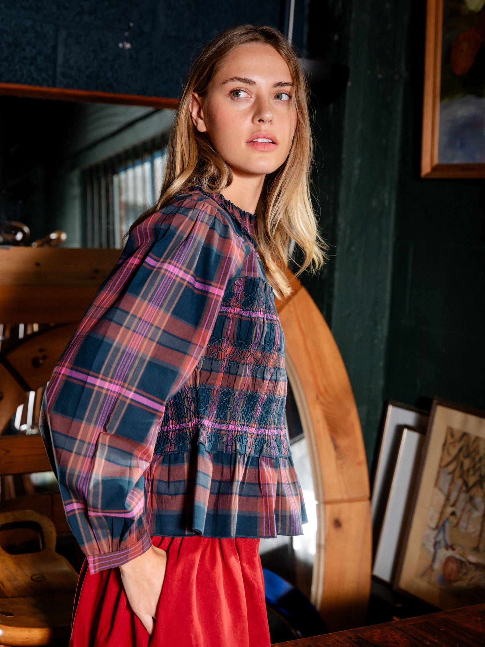 Arles Top in Rossetti Check