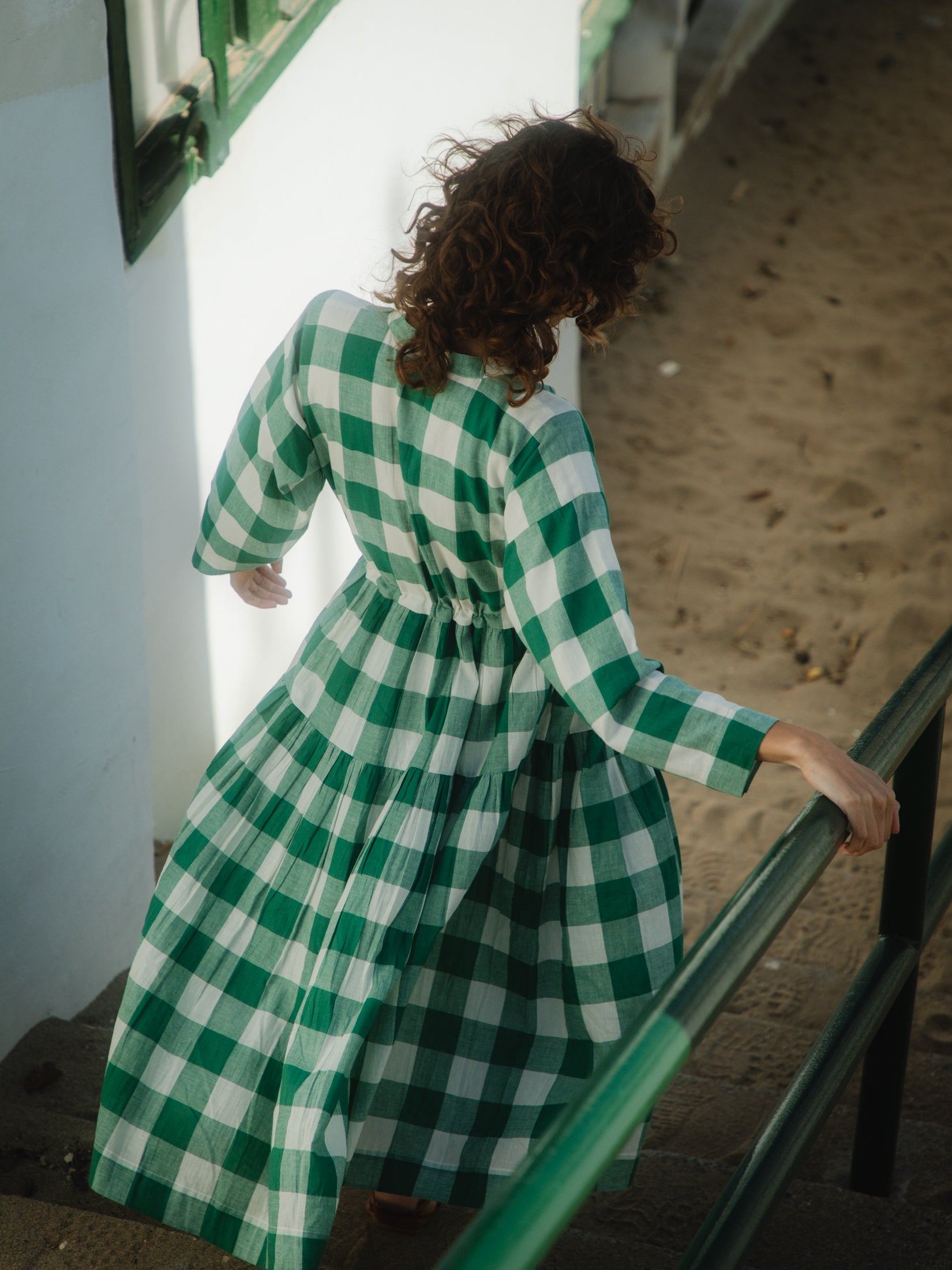 Inca Dress in Green Check Daydress Inca Dress in Green Check Daydress