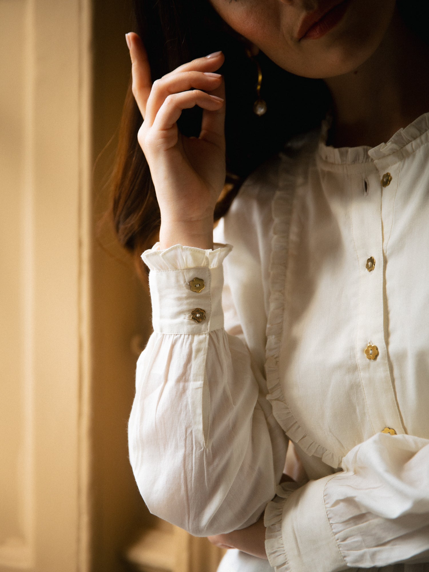 Aurélie Bib Shirt in White