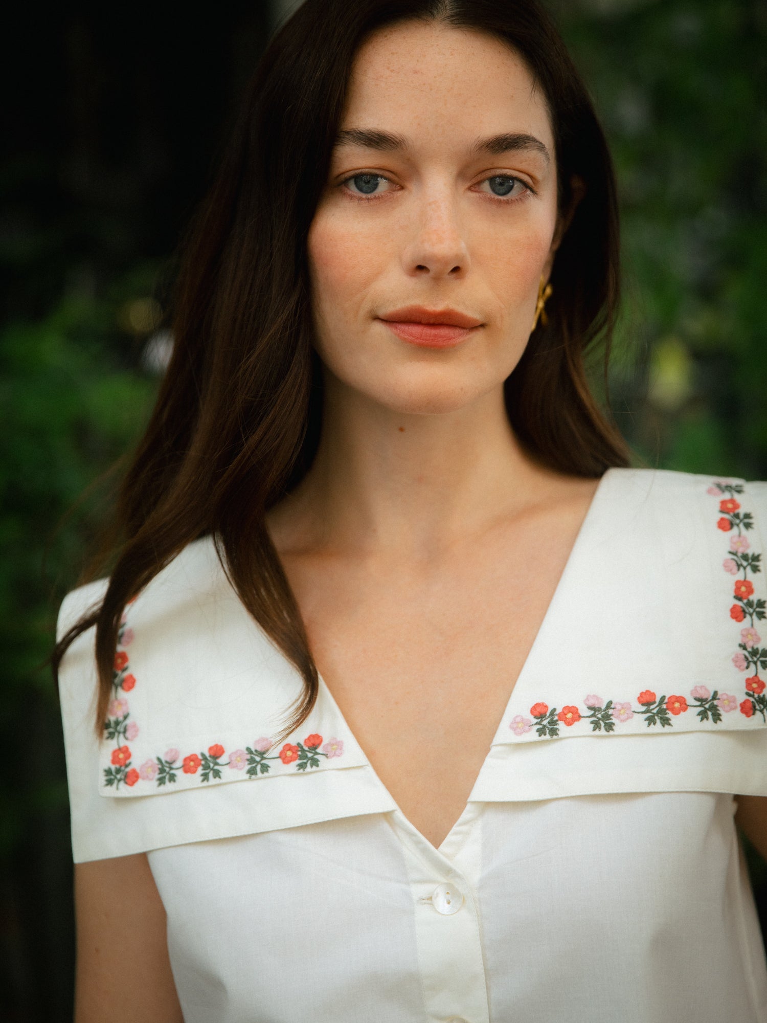 Hand-Embroidered Sailor Top