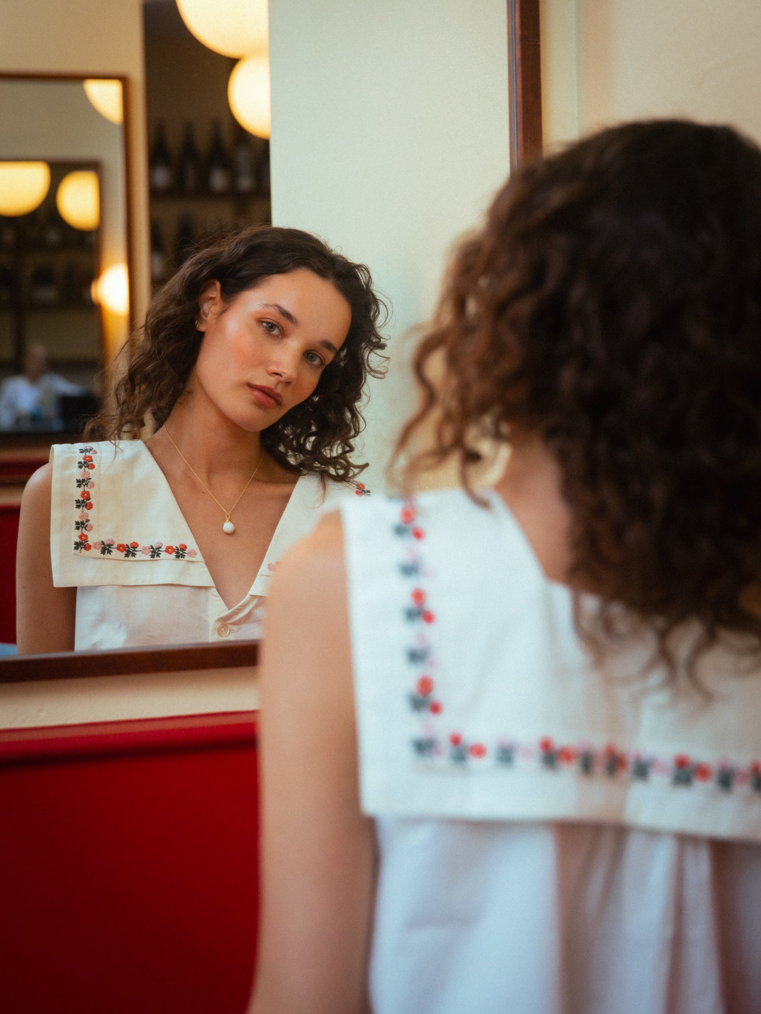 Hand-Embroidered Sailor Top