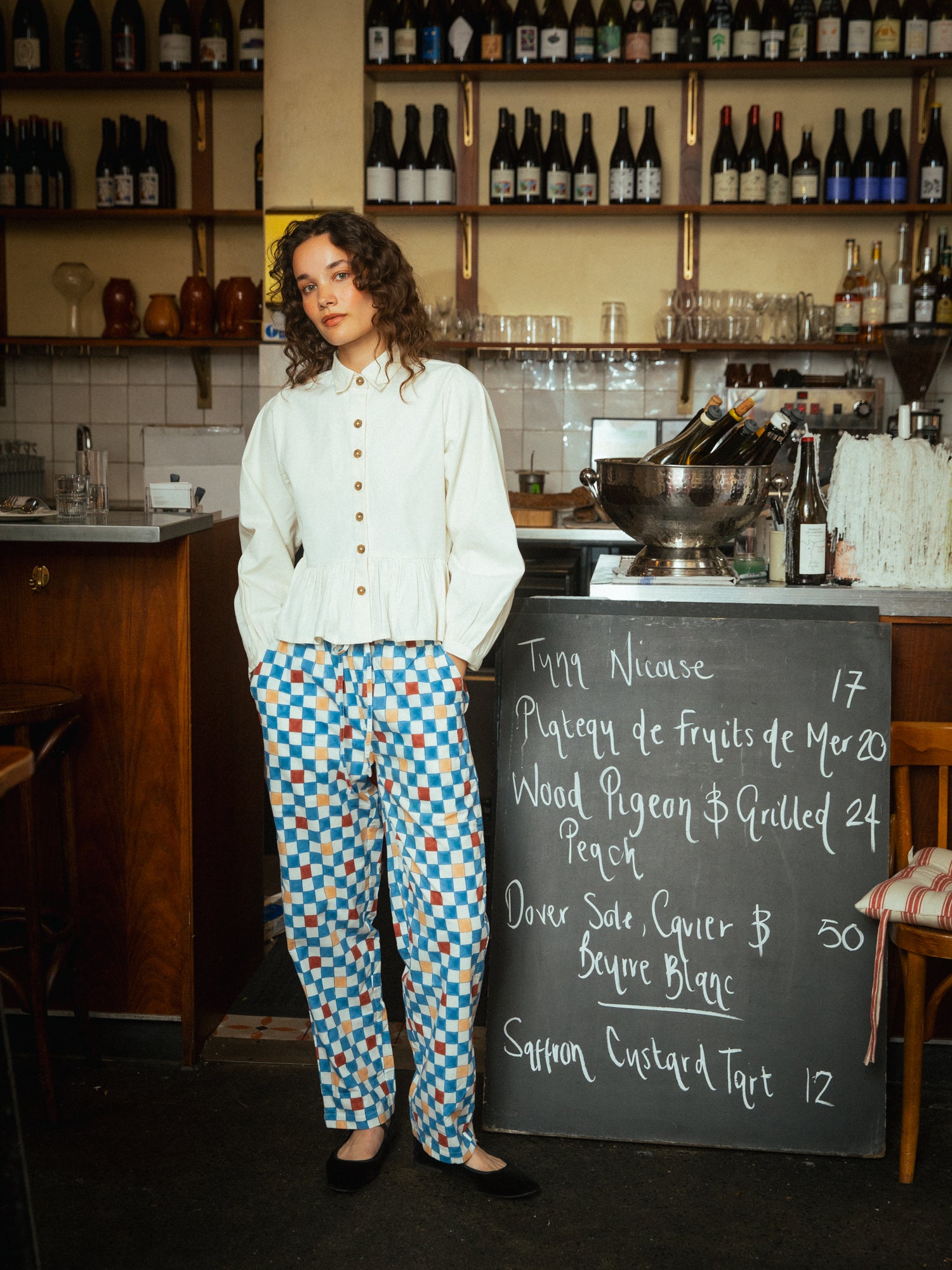 Drawstring Trousers in Chequers