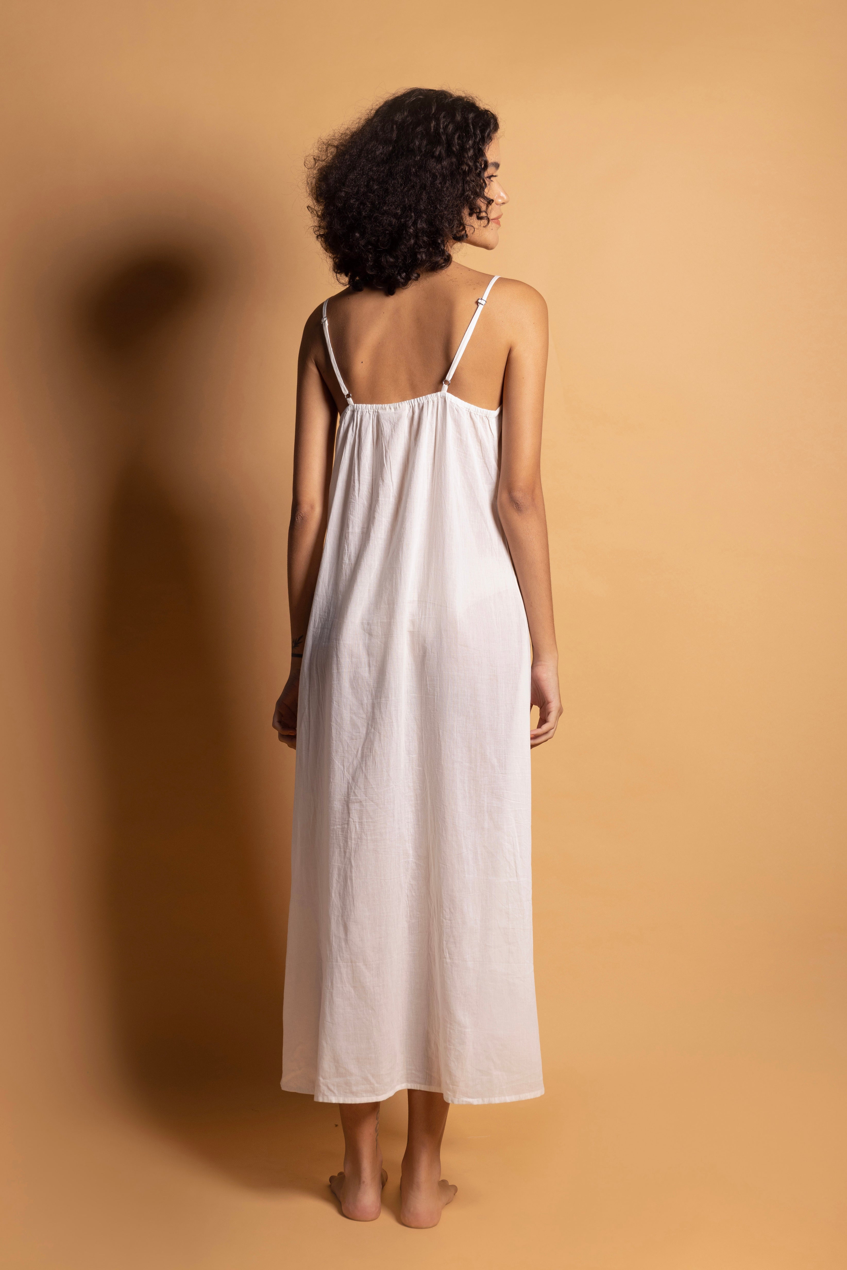 cotton slips for dresses Orientique Reversible Cotton Slip - White
