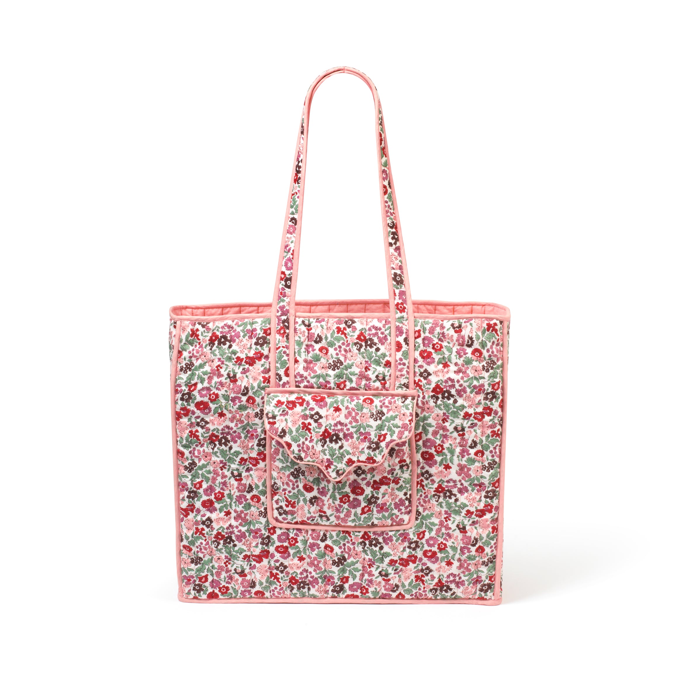 Nyra - Deep Pink Flower Design, Jute Bag – Wild Daisy UK